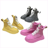 Thick Soled Motorcycle Boots Retro Style for Women