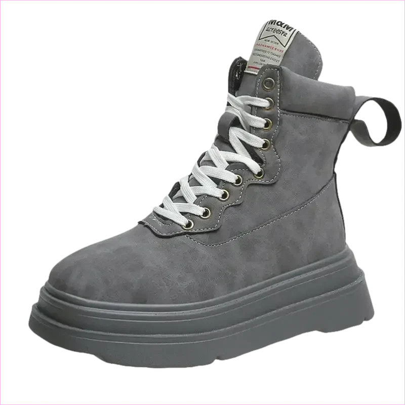 Thick Soled Motorcycle Boots Retro Style for Women