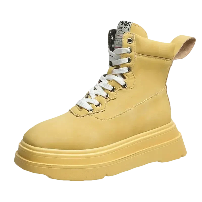 Thick Soled Motorcycle Boots Retro Style for Women