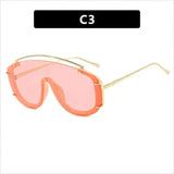 Trendy Large Frame Sunglasses with a Metallic High-end Feel
