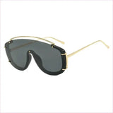 Trendy Large Frame Sunglasses with a Metallic High-end Feel