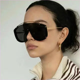 Trendy Large Frame Sunglasses with a Metallic High-end Feel