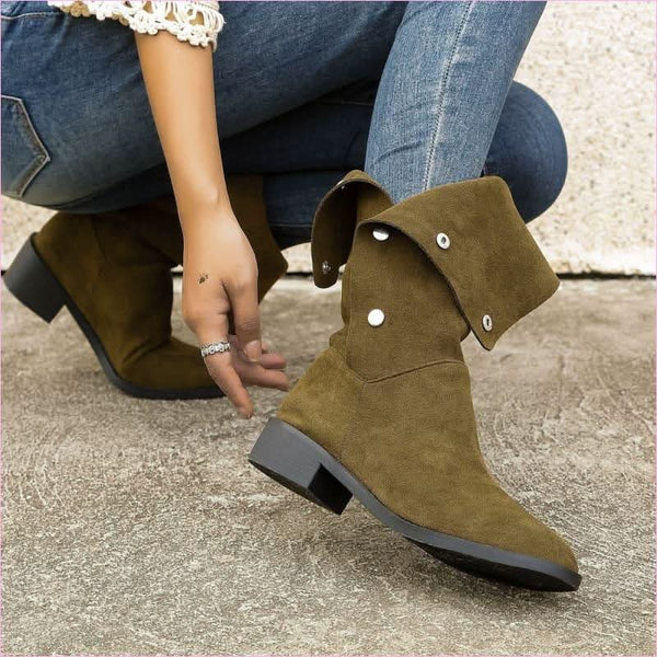 Trendy Unique Mid-calf Faux Suede Boots for Effortless Style