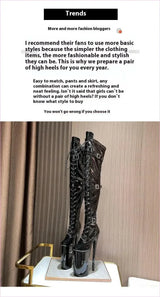 Ultra High Heel Multi Buckle High Platform Patent Boots