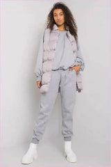 Unique Fashion Vest Sweatshirt and Pants Set