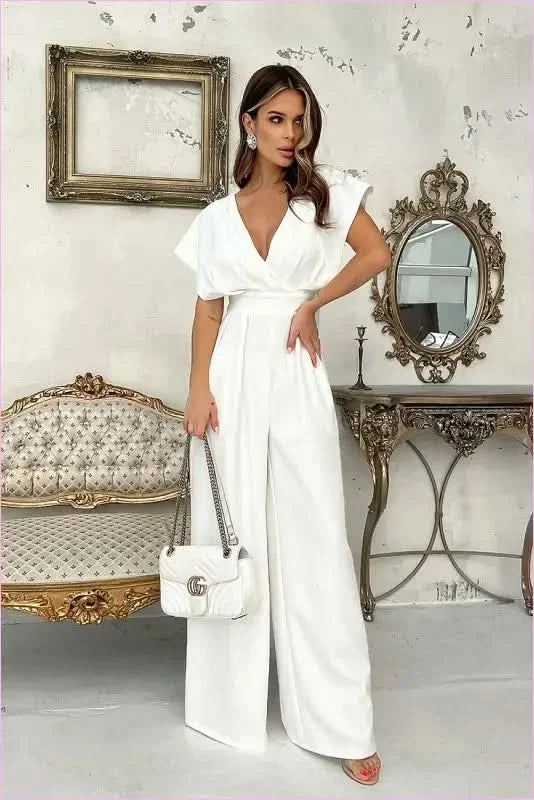 Unique Flared Sleeve Fashion Jumpsuit