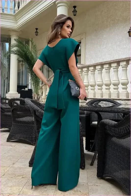 Unique Flared Sleeve Fashion Jumpsuit