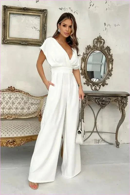 Unique Flared Sleeve Fashion Jumpsuit