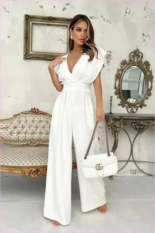 Unique Flared Sleeve Fashion Jumpsuit