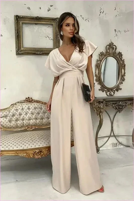 Unique Flared Sleeve Fashion Jumpsuit