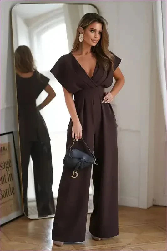 Unique Flared Sleeve Fashion Jumpsuit