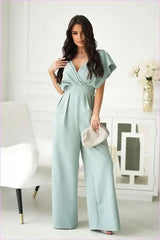 Unique Flared Sleeve Fashion Jumpsuit