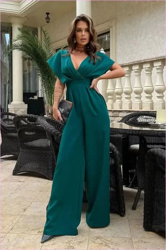 Unique Flared Sleeve Fashion Jumpsuit