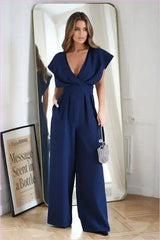 Unique Flared Sleeve Fashion Jumpsuit
