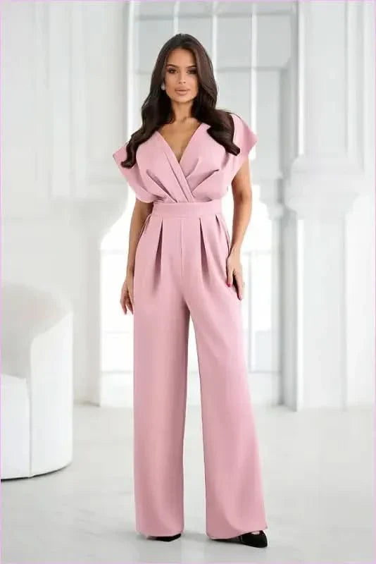 Unique Flared Sleeve Fashion Jumpsuit