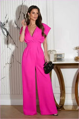 Unique Flared Sleeve Fashion Jumpsuit