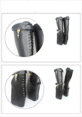 Unique Knee-high Lace Up Ballet Boots with padlock