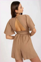 Unique Neck Tie Jumpsuit Fashion Style