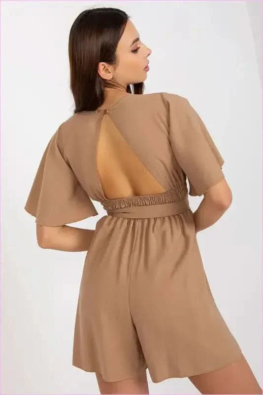 Unique Neck Tie Jumpsuit Fashion Style