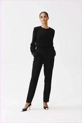 Unique Slit Neck Fashion Jumpsuit