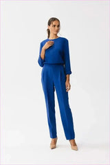Unique Slit Neck Fashion Jumpsuit