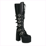 Unisex High Heel Punk Lace-up Multi Buckle Platform Boots