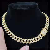 Unisex Hip Hop Bling Cuban 13mm Chain Necklace