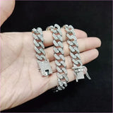 Unisex Hip Hop Bling Cuban 13mm Chain Necklace