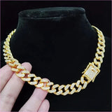 Unisex Hip Hop Bling Cuban 13mm Chain Necklace