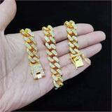 Unisex Hip Hop Bling Cuban 13mm Chain Necklace