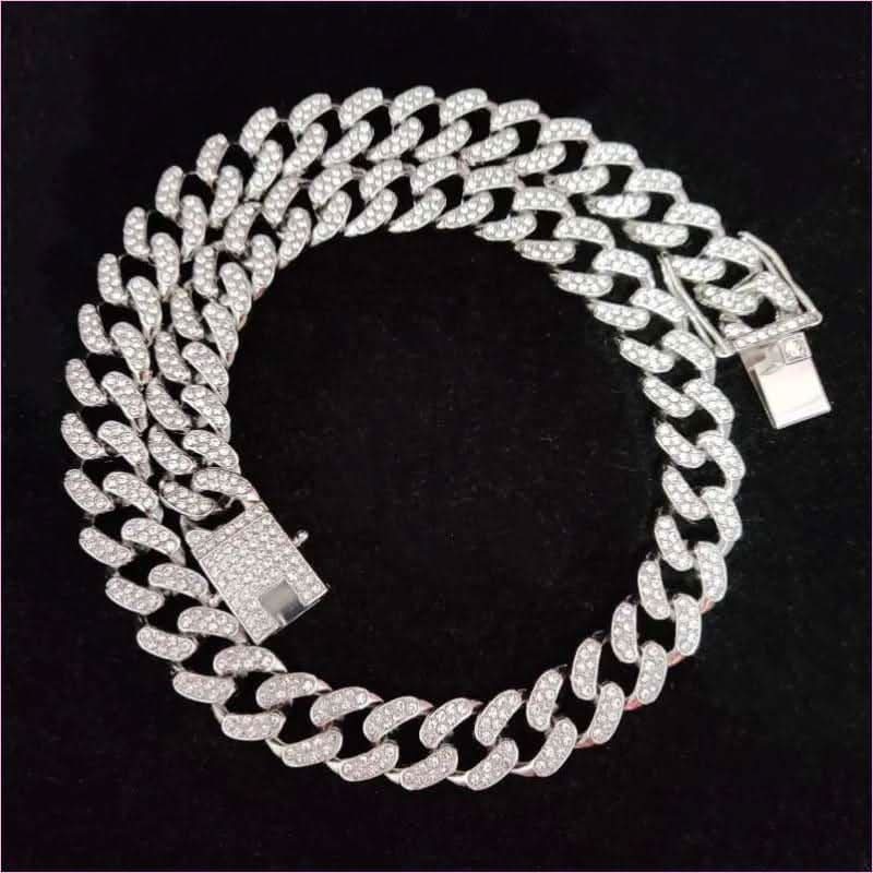 Unisex Hip Hop Bling Cuban 13mm Chain Necklace