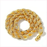 Unisex Hiphop Rope Chain with Aaa Cubic Zirconia in Rose Gold
