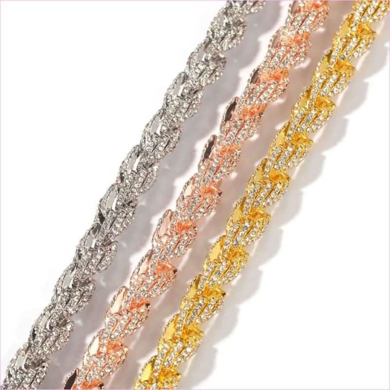 Unisex Hiphop Rope Chain with Aaa Cubic Zirconia in Rose Gold