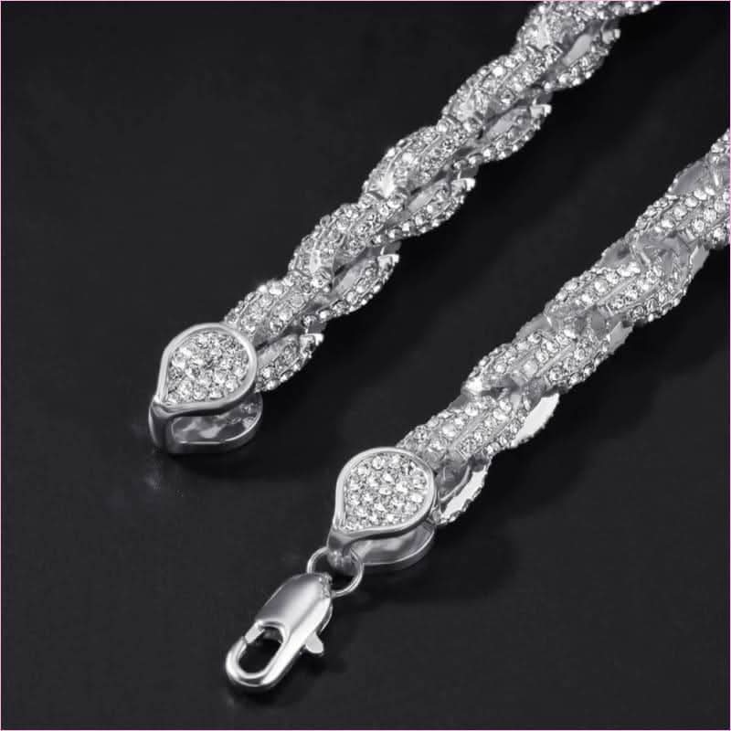 Unisex Hiphop Rope Chain with Aaa Cubic Zirconia in Rose Gold
