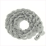 Unisex Hiphop Rope Chain with Aaa Cubic Zirconia in Rose Gold