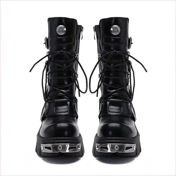 Unisex Retro Steampunk Cargo Rock High Leg Punk Boots for Every Occasion
