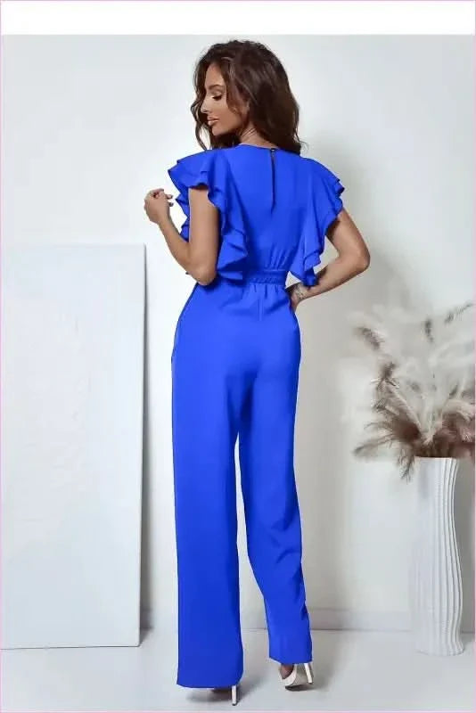 V Neck Jumpsuit Fashion Style