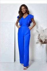 V Neck Jumpsuit Fashion Style