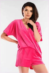 Velour Shorts Comfortable Style Polish Fashion