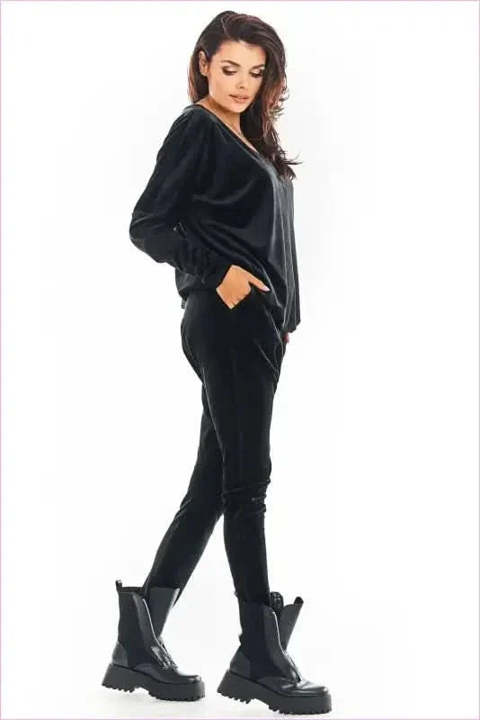 Velour Trousers Unique Style Warm Fashion
