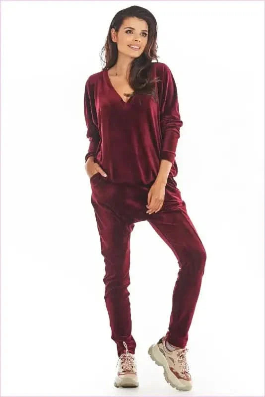 Velour Trousers Unique Style Warm Fashion