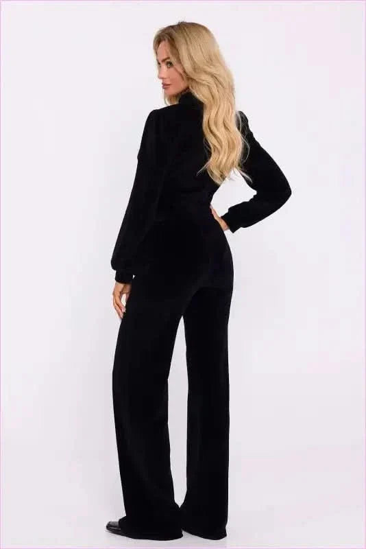 Velour Wide Leg Pants Stylish Women's Fashion
