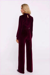 Velour Wide Leg Pants Stylish Women's Fashion