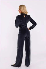 Velour Wide Leg Pants Stylish Women's Fashion