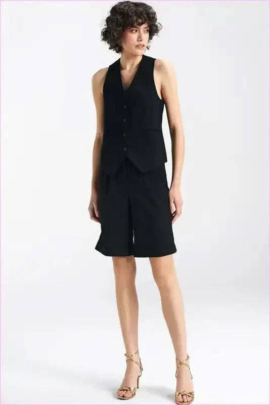 Viscose Linen Blend Knee Length Shorts Fashion