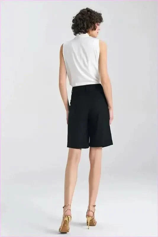 Viscose Linen Blend Knee Length Shorts Fashion