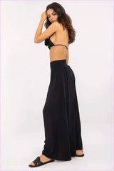 Viscose Wide Leg Trousers Casual Style Fashion