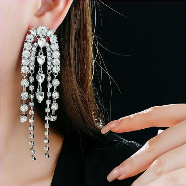 Water Droplet Shaped Luxury Tassel Earrings for Elegant Style