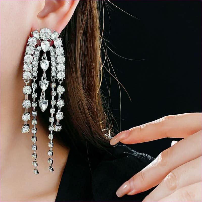 Water Droplet Shaped Luxury Tassel Earrings for Elegant Style