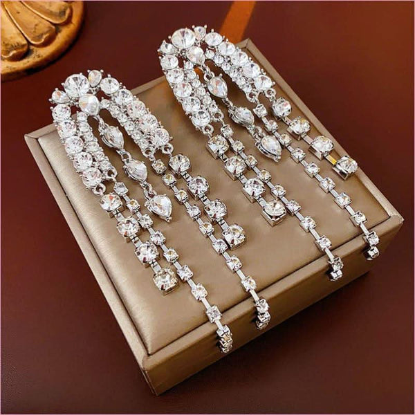 Water Droplet Shaped Luxury Tassel Earrings for Elegant Style